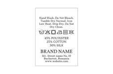 Laundry care textile labels Model TC-M301