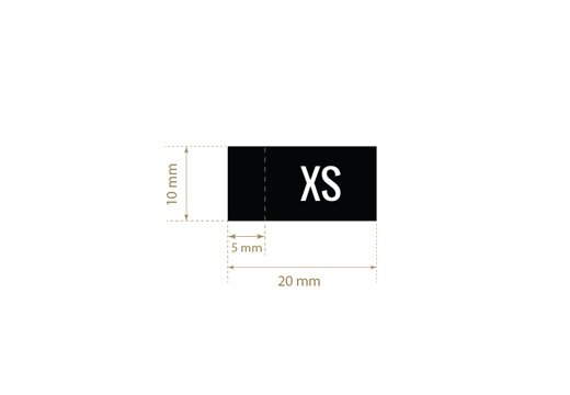 Size label for clothes Model TC-M175