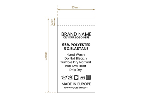 Laundry care label Model TC-M182