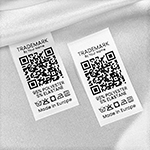 Laundry care label with QR code Model TC-M183
