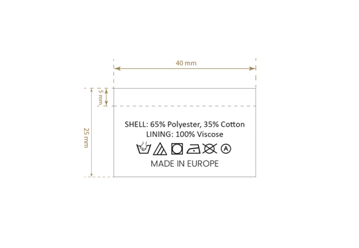 Laundry care label Model TC-M187