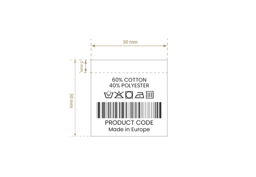 Laundry care label with Barcode Model TC-M188