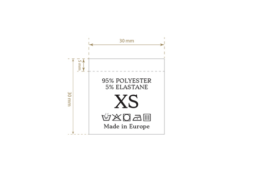 Laundry care and size label Model TC-M189