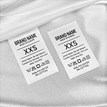 Laundry care label with size Model TC-M192