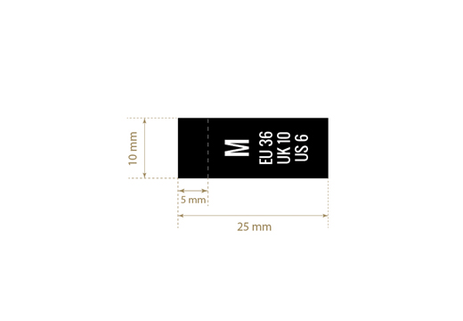 Size label for clothes Model TC-M228