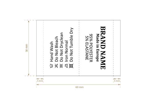 Laundry care label Model TC-M335